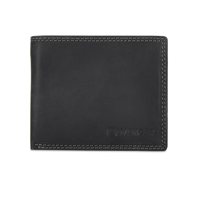 Wenger Wallet Leather Black blend of style & function-Swiss designed